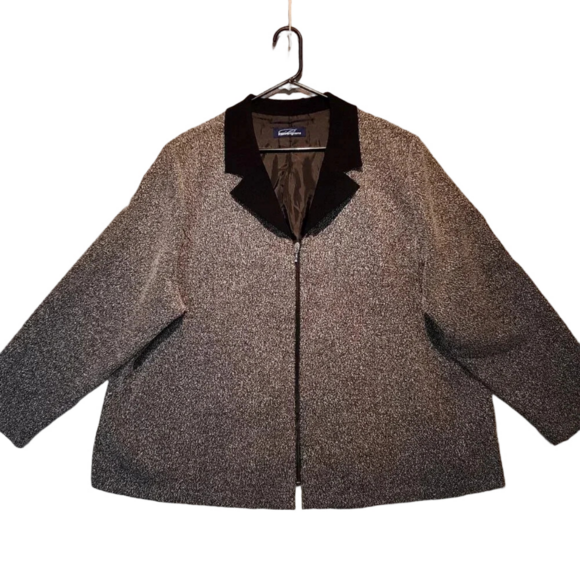 Penningtons Jackets & Blazers - Women's Gray & Black Herringbone Jacket Size 26